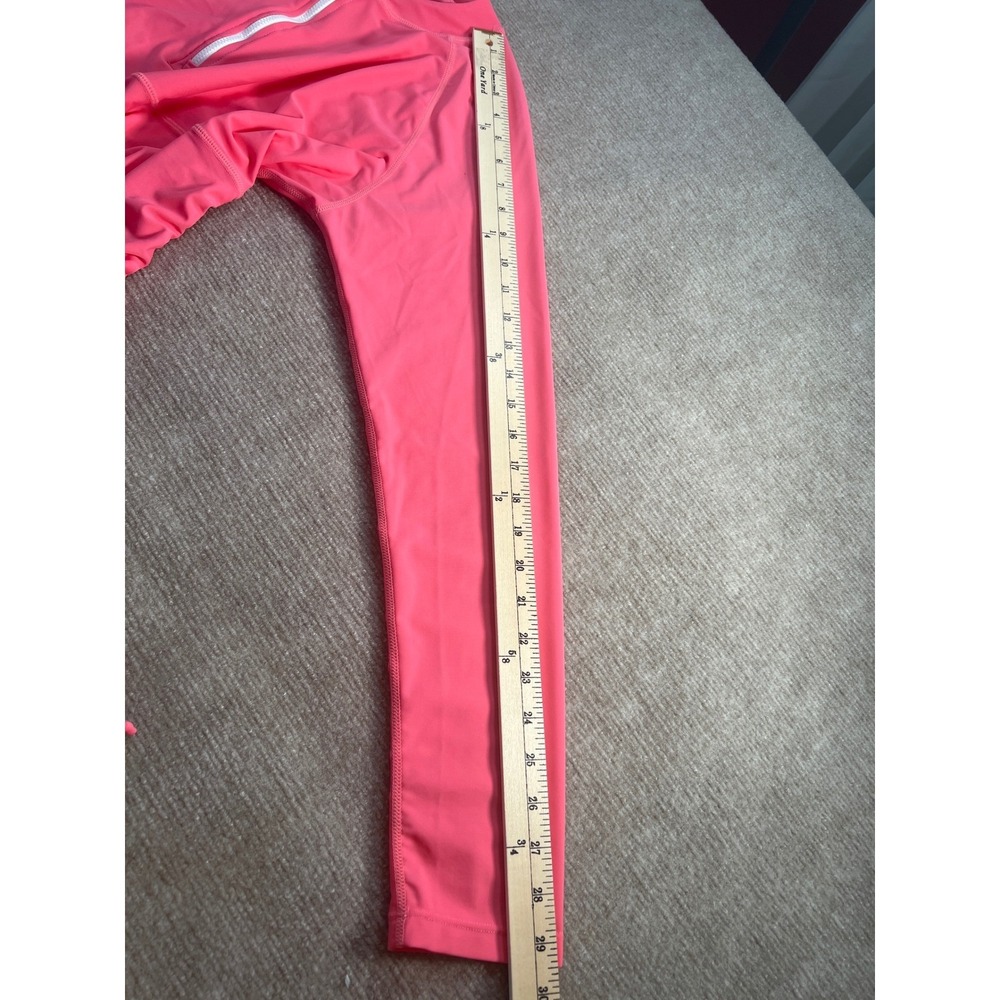 Womens Hot Pink Long Sleeve Rash Guard Quarter Zip Ruched Swim Top XL - Picture 7 of 8